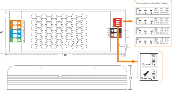 Zasilacz LED MPCS-100-12 stałonapięciowy 12V 100W | ściemniacz