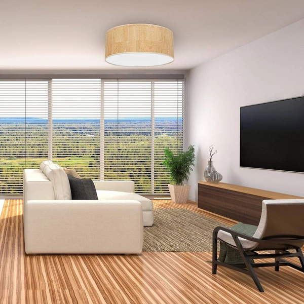 Lampa sufitowa CORK, MLP7521, 50 cm, biały/korkowy, 3x40W E27