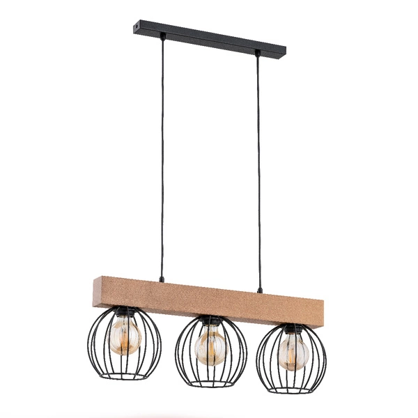 Nowoczesna lampa wisząca ARIZAN 3x E27 wys. 90cm | brązowy czarny