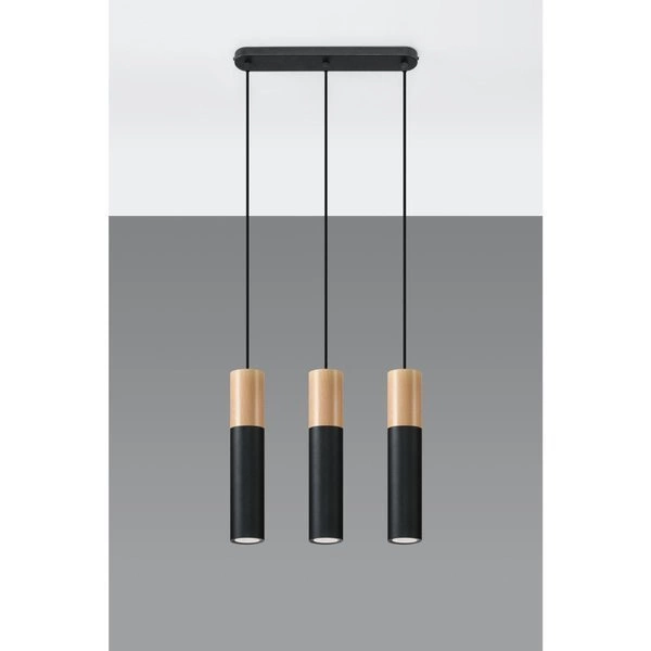 Lampa wisząca PABLO 3 czarna stal, SL.0634