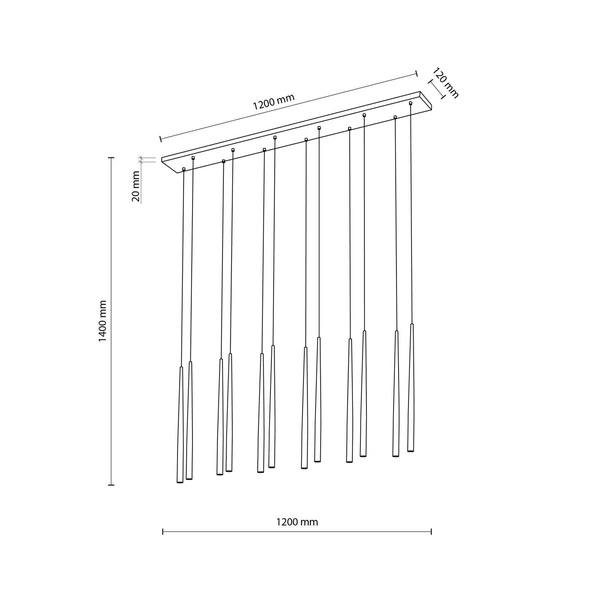 PIANO BLACK GOLD LAMPA WISZACA 12 10119