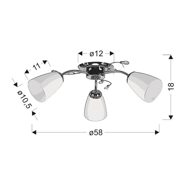 Lampa sufitowa URSELLA 33-77998 chrom/biały 3x40W E14