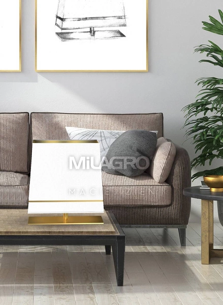 Lampa stołowa VOLANS, biały/złoty, 1x60W E27, MZ5026