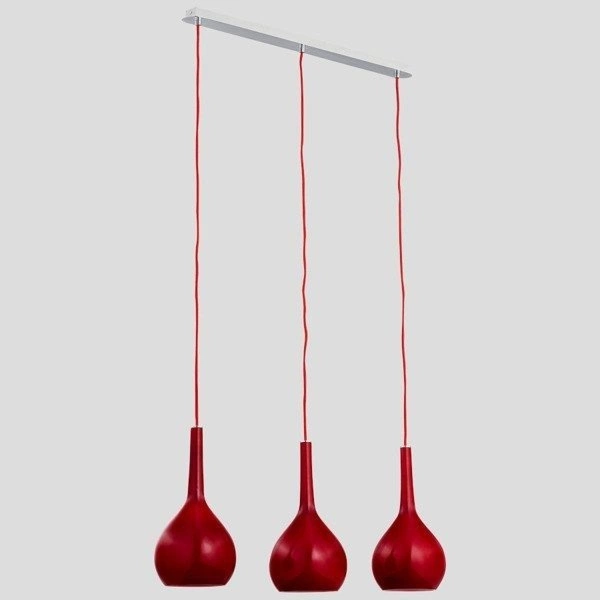 Lampa wisząca kropla listwa VETRO czerwona szer. 63cm