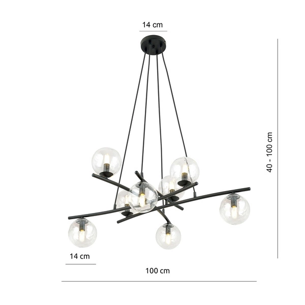 Lampa wisząca Emibig ESSA 8 TRANSPARENT 1202/8