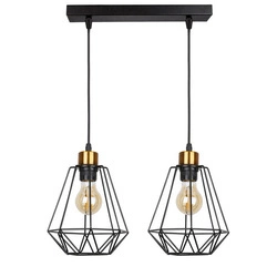 Lampa wisząca PRIMO, 32-00224, czarny/złoty, 2x60W E27