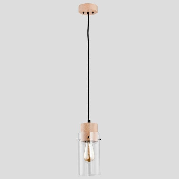 Lampa wisząca ALFA TANTUM DREWNIANA 1xE27 13cm | 60380
