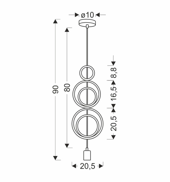 HOOPS 5 LAMPA WISZĄCA 1X20W E27 IQ KIDS MIX KOLOR