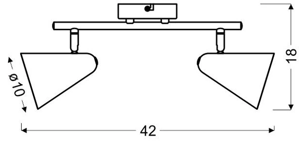 Nowoczesna lampa sufitowa AMOR listwa 92-68804 bananowa 2xE14