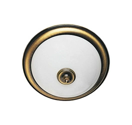 Klasyczny Plafon sufitowy PLAFON wys. 15cm 2xE14 11W IP20 | Mosiądz patynowany