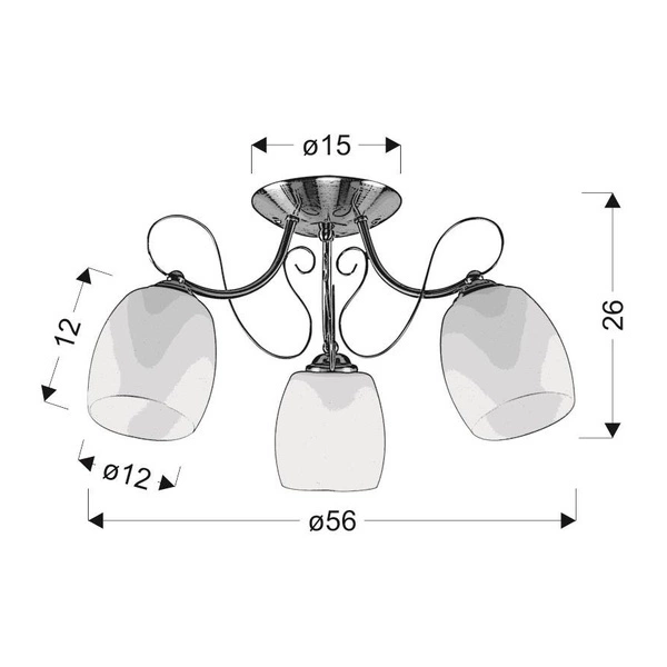 Lampa sufitowa AMBA 33-78025 chrom/biały 2x40W E27