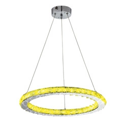 Lampa wisząca LORDS, okrąg z kryształkami, 31-63113, chrom, 12W LED, RGB z pilotem
