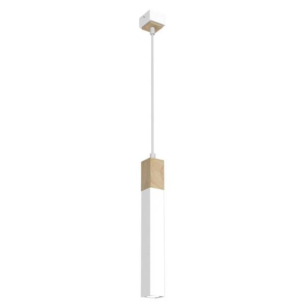 Lampa wisząca SOLO, MLP7475, przecierany biały/drewno patynowane, 1x5W mini GU10