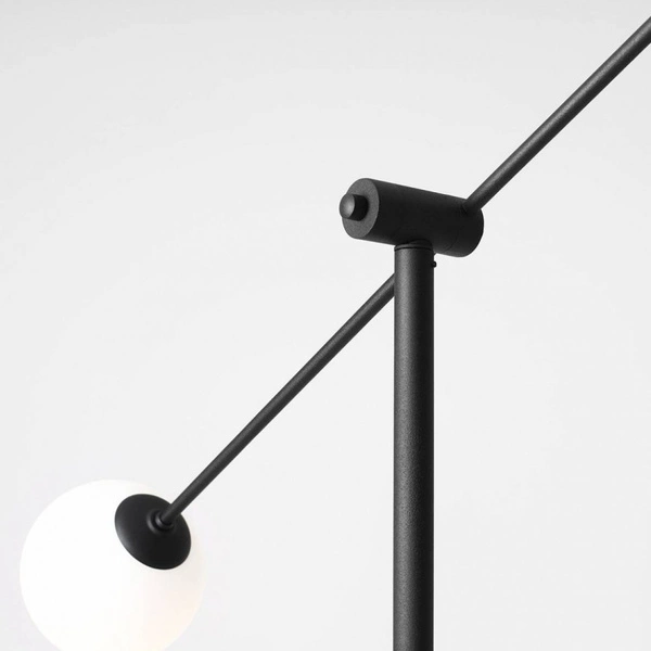 Aldex Lampa podłogowa OHIO 1081A1, czarna z białymi kloszami, 2x40W E14