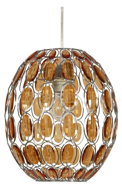 Lampa wisząca SELMA 25 cm 31-02860 chrom + pomarańczowe kryształki 1x40W E27
