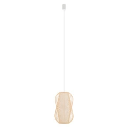 Lampa wisząca PUKET M śr. 26cm E27 | naturalne drewno/biały 11161