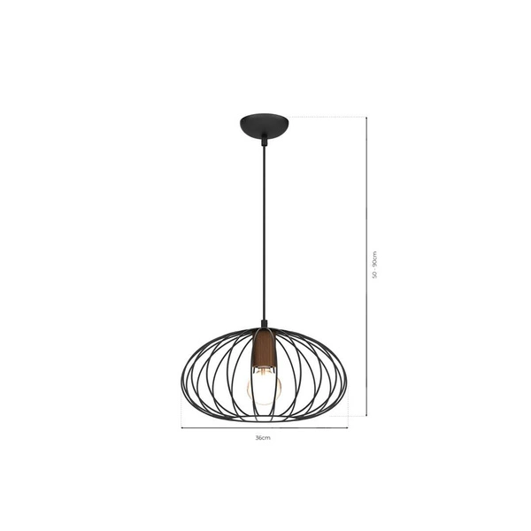 Lampa wisząca MERIDIANO, MLP7959, czarny/brązowy, 1x60W E27