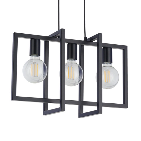 Nowoczesna lampa wisząca EDEN 3x E27 60W szer. 50cm | czarny