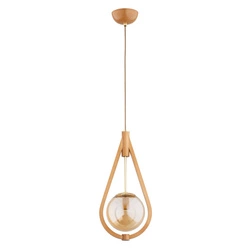 Lampa wisząca ALFA GOTA DREWNIANA 1xE27 21cm | 61215