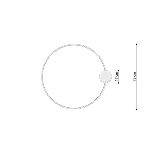 Nowoczesny plafon RIO 78. złoty połysk. 50W LED, barwa ciepła 3000K. TH.252