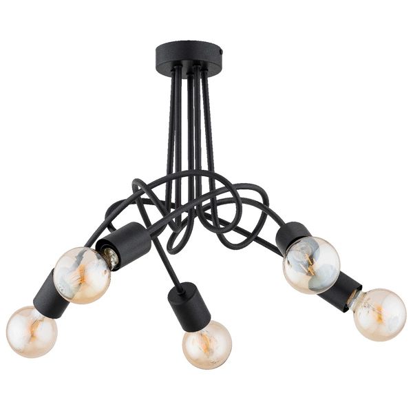 Lampa sufitowa ALFA DISEL LONG CZARNA 5xE27 54cm | 63280