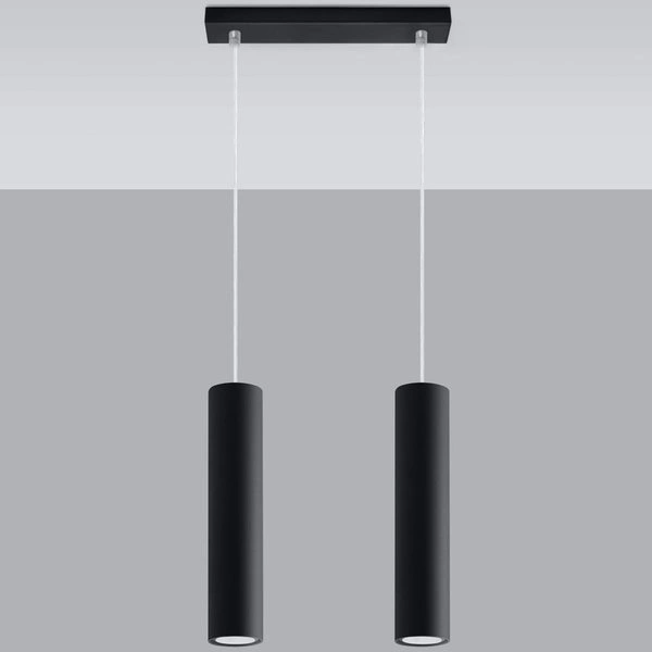 Lampa Wisząca LAGOS 2 stal Czarny, GU10, 2 x 40W, SL.0328