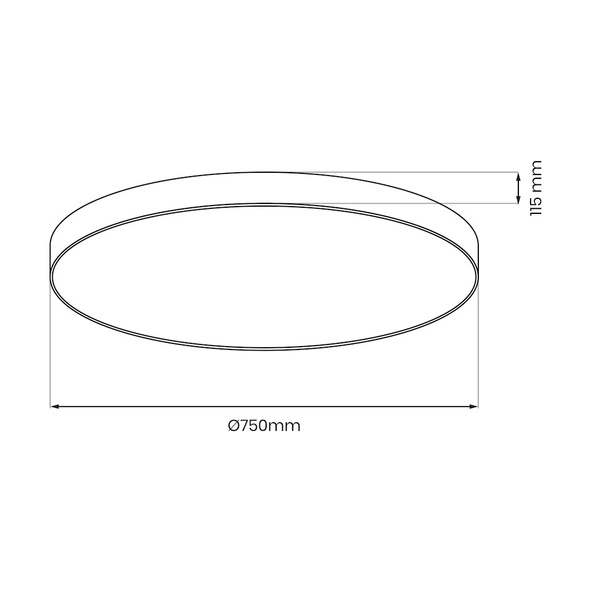 Plafon Siena Czarny 80W LED Ø750 mm + pilot