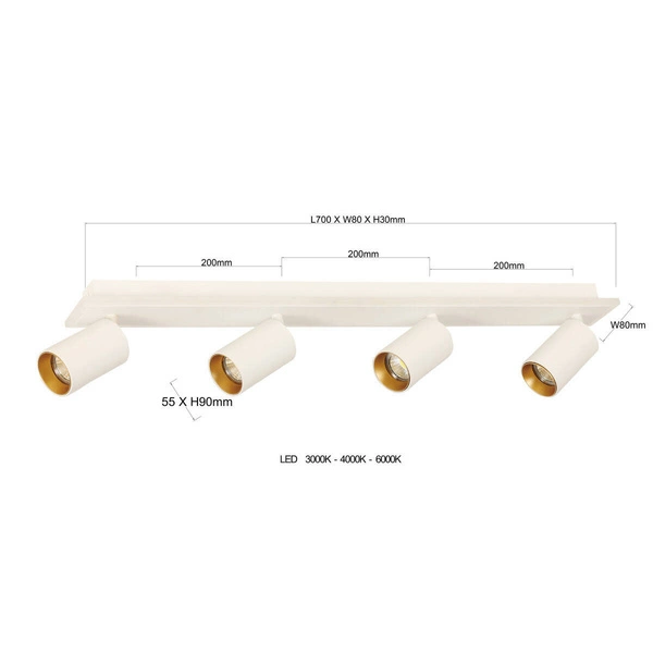 Spot Parma 4 4xGU10 + 1xLED CCT biały LP-0612/4C WH