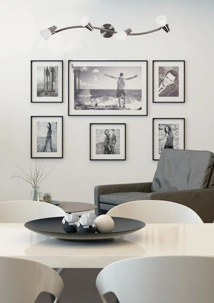 Lampa sufitowa/ścienna SELIA listwa 94-70005 nikiel/chrom/biały 4xG9