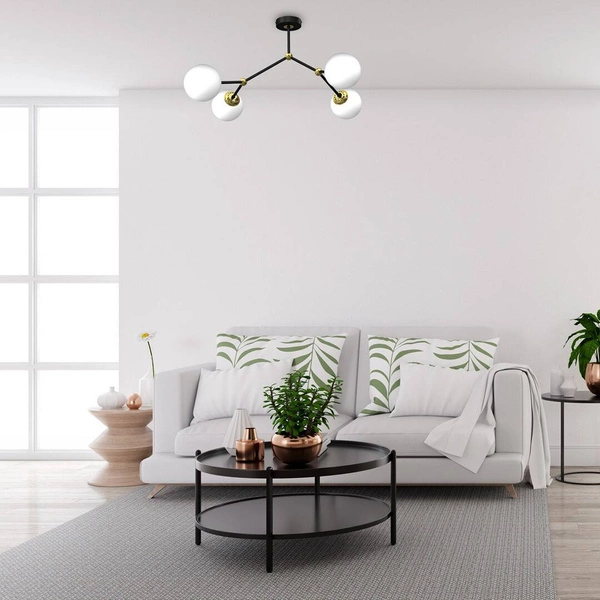 Lampa sufitowa JOY, MLP 7461, czarny/złoty, 4x40W E14