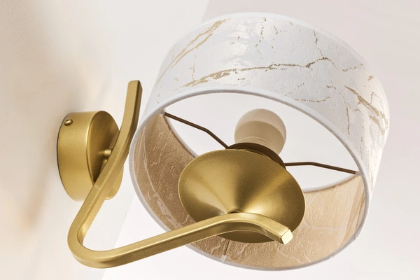 Klasyczny Kinkiet KASZMIR wys. 23cm 1xE27 15W IP20 | złoty połysk