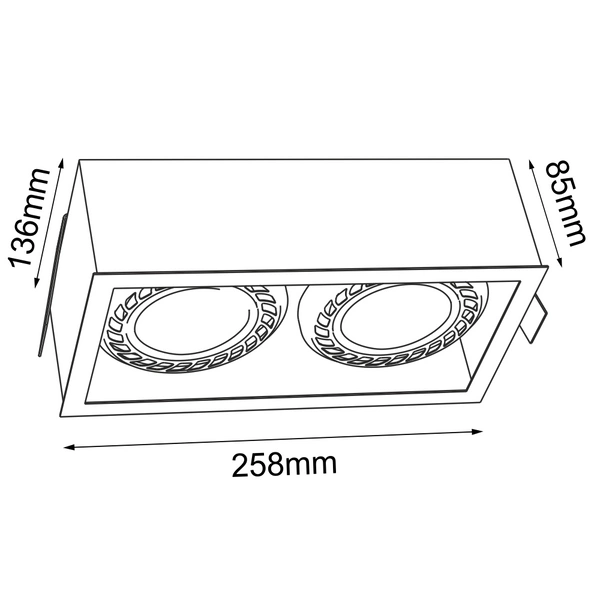 Lampa wpuszczana Cage in 1-2 - Czarna 3274 Antigo