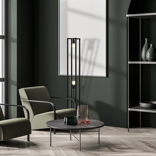 Lampa podłogowa ARNOLD, MLP8566, czarna, 2x60W E27