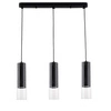 Lampa wisząca, listwa Manacor 3, czarny/transparentny, 3x50W GU10