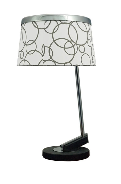 Lampa stołowa/nocna IMPRESJA 41-45372 chrom/czarny/biały 1x60W E27