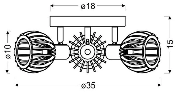 Lampa sufitowa ATARRI plafon 3xE14 biały/drewno 98-68118