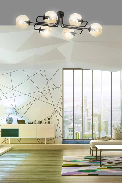 Lampa sufitowa Emibig BRENDI 6A BL MIODOWY 833/6A