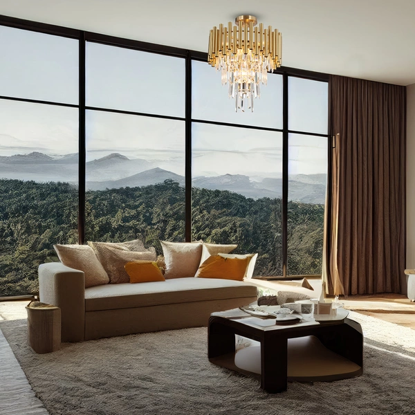 Lampa sufitowa MADISON, złoty/transparentny, 9x40W E14, ML8806