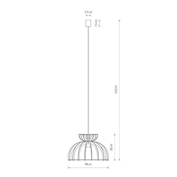 Lampa wisząca KYMI C szer. 48 cm E27 | czarny 10575