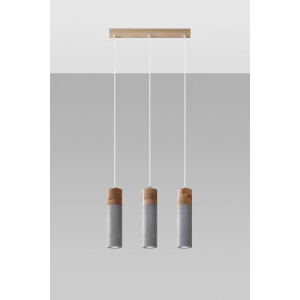 Lampa Wisząca ZANE 3 SL.0967 szara 3xGU10