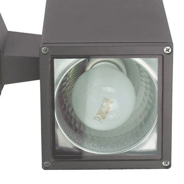 Kinkiet aluminiowy kwadratowy na elewację E27 ADELA 8002 DG | ciemny popiel