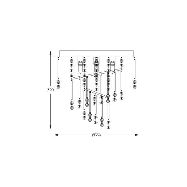 19154M TERRE LAMPA SUFITOWA CHROME