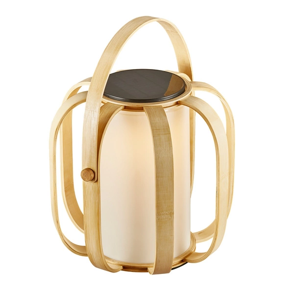 Lampa z przenośna na akumulator BOB Solar LED 2700K Biała ciepła Bambus | Naturalny