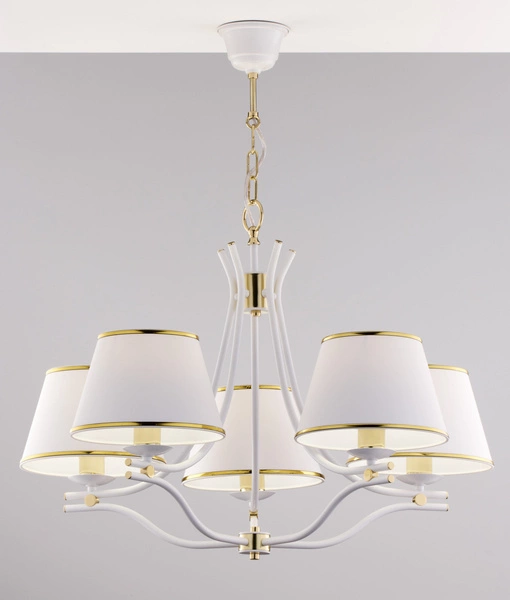 Klasyczny Żyrandol SAMBA wys. 83cm 5xE27 15W IP20 | biały