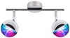 Lampa sufitowa PARTY listwa 2x3W LED RGB, główka okrągła 1E z przegubem KD SYSTEM, chrom, 92-67760