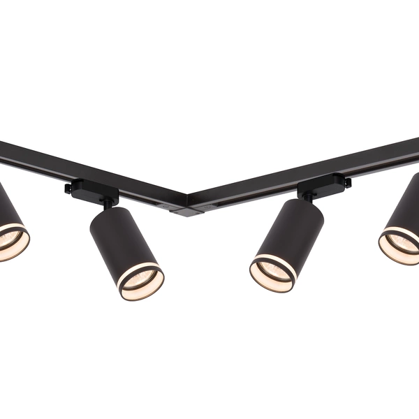 Zestaw Oprawa Pipe Ring Track Czarny 6xGU10 2m