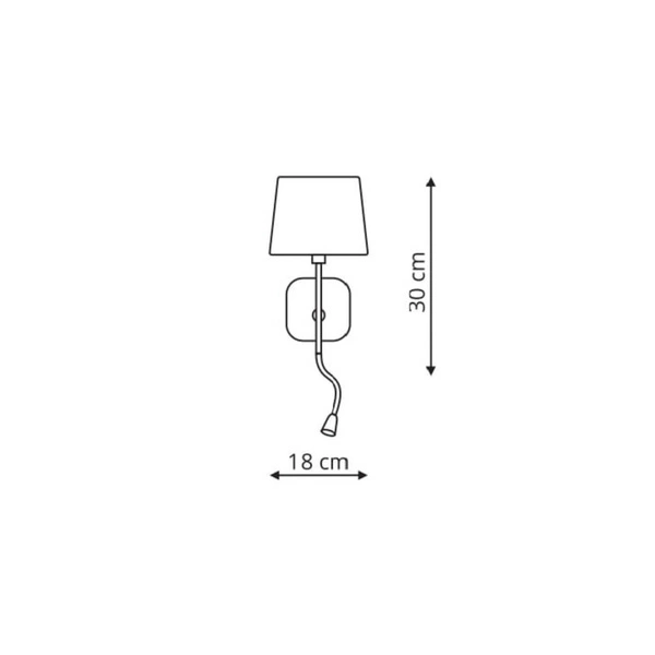 Kinkiet MARBELLA, czarny, 1x40W E14 z dodatkowym źródłem światła