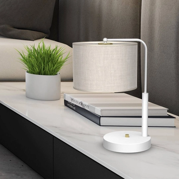 Lampa gabinetowa LINO, MLP7502, biały/szary, 1x60W E27