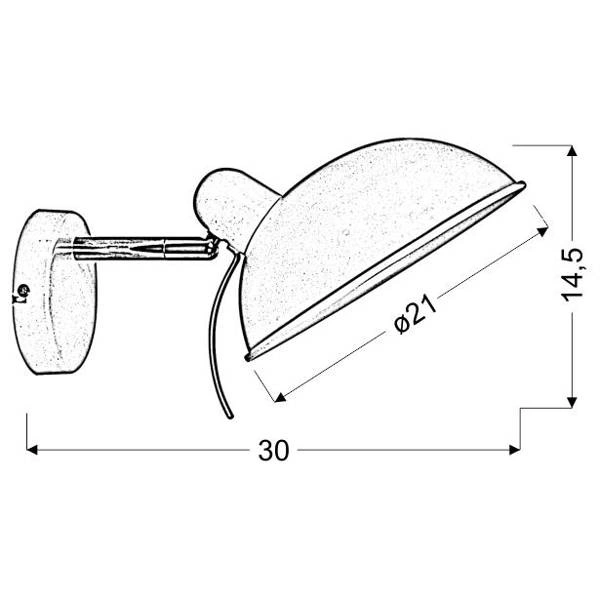Kinkiet DURIO 21-53589 czarny/chrom/biały 1x40W E14