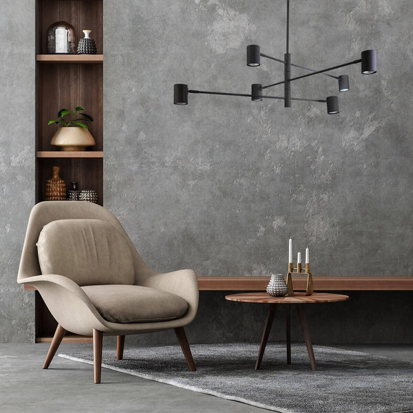 Lampa sufitowa Snow 6, czarna, 6x50W GU10